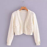 Women Sweater Knitwear Short Classic Style Knitted Cardigan