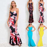 Women Date Dress Summer Sexy Slim Strap Fishtail Skirt