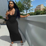 Women Dresses Sexy Dress Summer Sexy U Collar Sleeveless Slim Fit Skirt