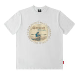 Men T Shirt Vintage Print Short Sleeves T-shirt Men