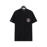 CHH Chrome Heart T Shirts Croix Cross Leather Printed Short Sleeve T-Shirt