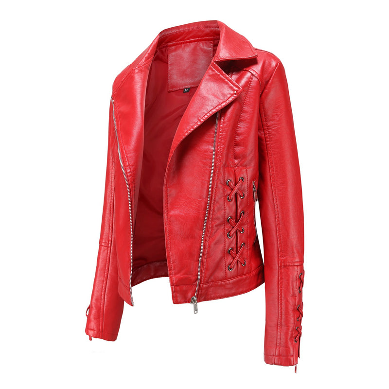 Red Leather Jacket Casual Jacket
