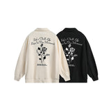 Unisex Hoodie Autumn Loose Embroidered Striped Sweater