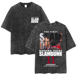 SLAM DUNK washed old cotton t-shirt printed short-sleeved undershirt