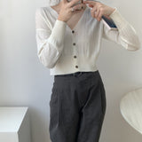 Women Cardigan Sweater Knitted V-neck Cardigan 8t7137