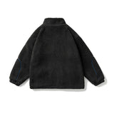 Unisex Winter Cotton Line Embroidered Stand Collar Cotton Coat Vintage Polar Fleece Loose Cotton Coat