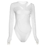 Women Jumpsuit Spring and Summer Mesh Tight Jumpsuit