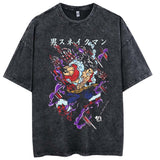 Pure cotton washed and old ONE PIECE printed style pickled T-shirt
