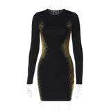 Women Dresses Spring Sheath Long Sleeve Dress