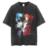 Washed retro men's short-sleeved t-shirt summer, printed t-shirt