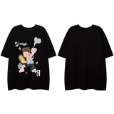 Men T Shirt Summer Cross Print Couple Short Sleeve T-shirt