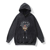 Men Hoodie Retro Hooded Sweater Men's Washed Distressed Hip Hop Oversize Couple Hoodies