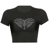Women T-shirt Summer Slim Fit Midriff-Baring T-shirt
