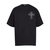 CHH Chrome Heart T Shirts T-Shirt Hot Diamond Angel Wings Cross Cotton Short Sleeve