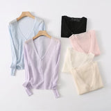 Women Sweater Knitwear Classic Style Knitted Cardigan Thin Women's Spring and Autumn Loose Sun Protection Coat