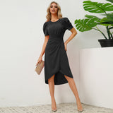 Women Date Dress Spring/Summer round Neck Dress