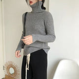 Women Knitted Pullover Turtleneck Sweater Women's Winter Sweater Top