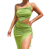 Women Dresses Hollow Dress Spring Sexy Slit Dress
