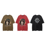 Men T Shirt Vintage Print Short Sleeves T-shirt Male Vintage