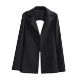 Women Suits Loose Solid Color Suit Backless Jacket