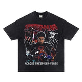 2024Vintage Washed T-shirt Marvel Spider-Man Printed