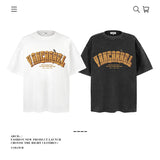 American vintage street T-shirt pure cotton retro men's and women's summer loose