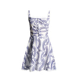 Women Dresses Summer Strap Lace Embroidery Hollow Dress (Qymy0409)