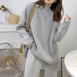 Women Knitted Pullover Turtleneck Autumn and Winter Loose Knitwear Top