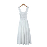 Women Dresses Summer Square Collar Embroidery Backless Dress Sexy Dress (Xds0414)