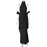 Women Dresses Sexy Backless Bright Silk Dress