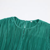 Women Dress Autumn and Winter Green Pleated Dress