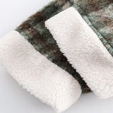 Unisex Winter Cotton Coat Winter Color Matching Plaid Lambswool Lapel Cotton-Padded Coat