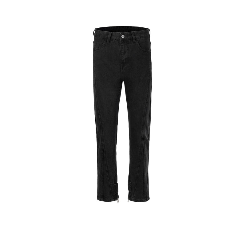 MIJKO Men's Vintage Pants MIJKO Washed Slim Trousers Men's and Women's Jeans