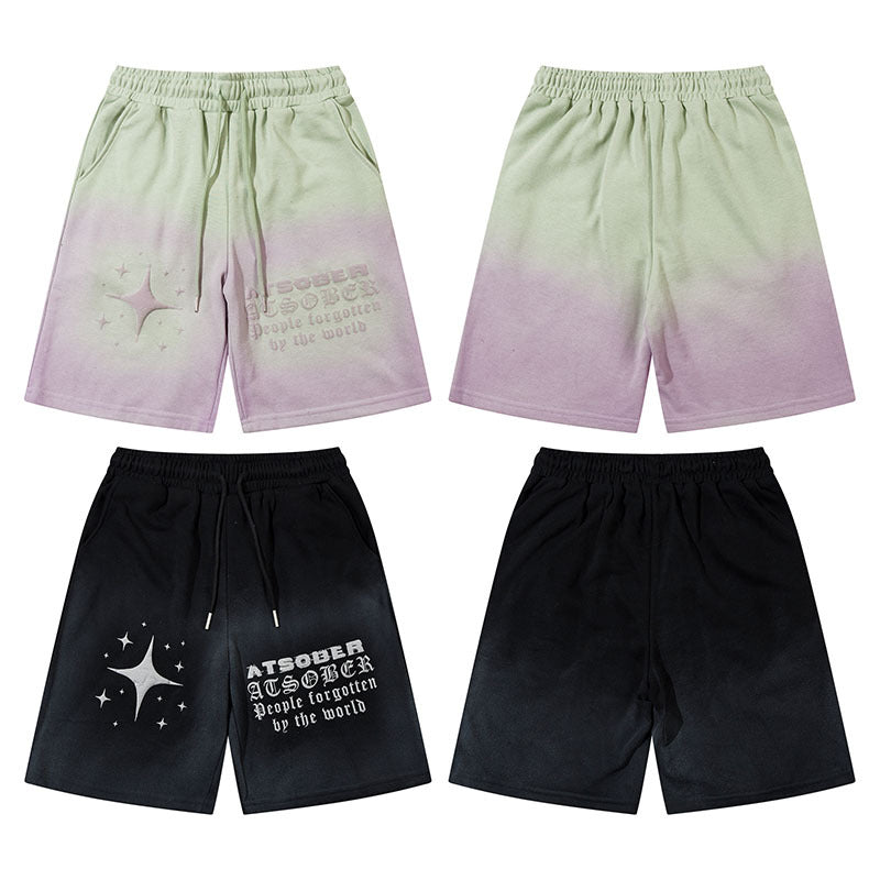 Men Shorts Tie-Dye Gradient Casual Shorts