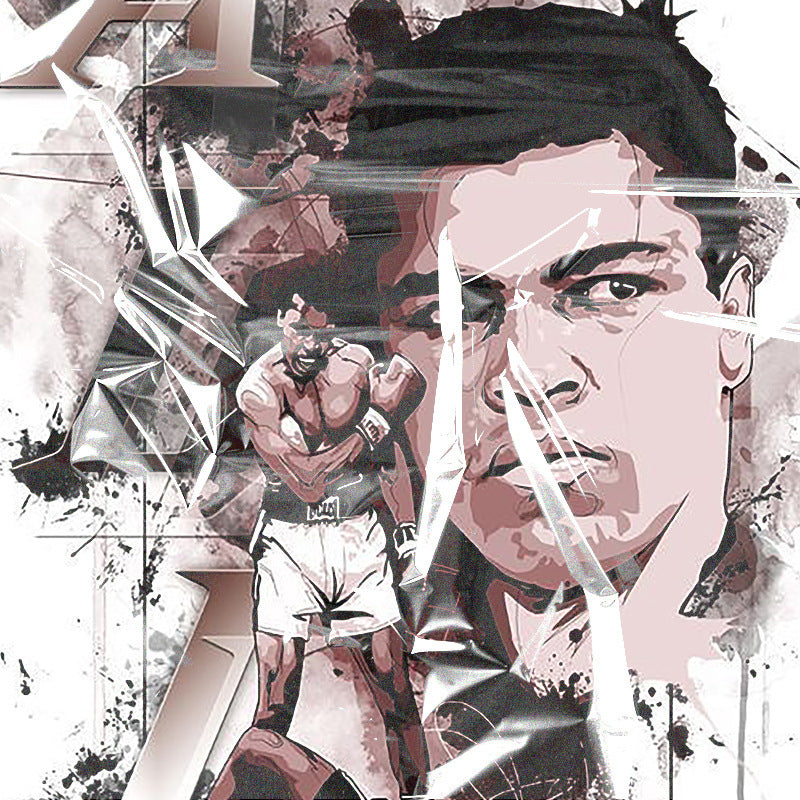 Mens Vintage Boxer T-Shirt Muhammad Ali-Haj Printed Short Sleeve T-Shirt Loose Vintage