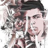 Mens Vintage Boxer T-Shirt Muhammad Ali-Haj Printed Short Sleeve T-Shirt Loose Vintage