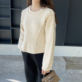 Women Winter Knitted Sweater Autumn and Winter Crew Neck Pullover Sweater Sweater 8t3107