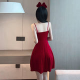 Women Maxi Dress Fall Sexy Pleuche Sling Dress