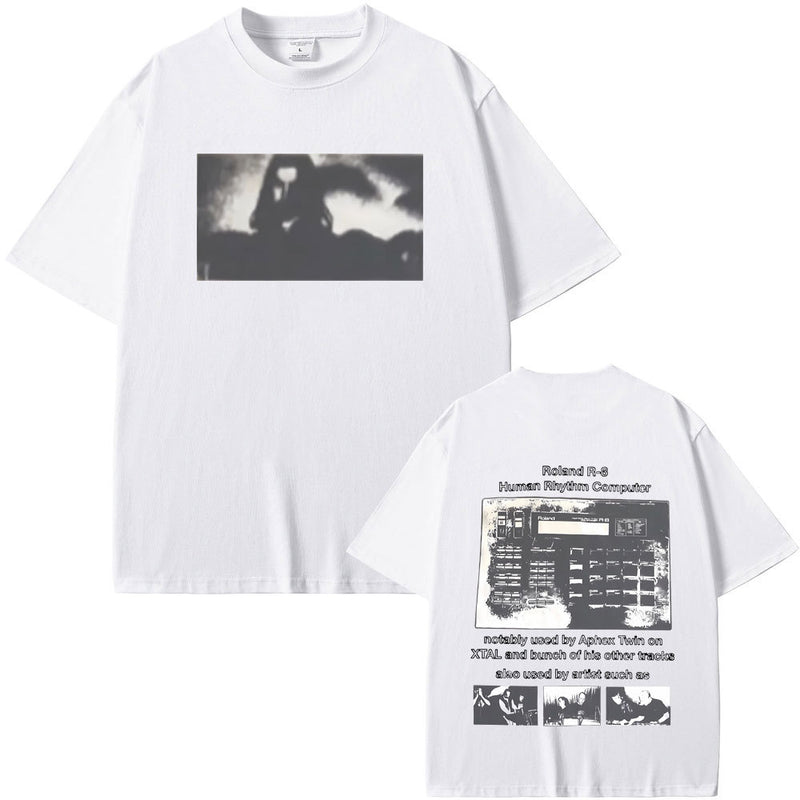 Aphex Twin Clothing  Aphex Twin Roland R-8 Human Rhytm Computer Graphic T-shirt