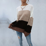Women Knitted Sweater Autumn and Winter Leisure Women's Loose Color Matching Long Sleeve Ladies Autumn Clothes Sweater