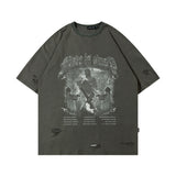 Men T Shirt Vintage Print Short Sleeves T-shirt Male Vintage