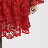 Women Dresses Spring Lace Embroidery Dress (Qymy0409)