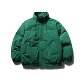 Unisex Winter Cotton Coat Winter Stand-up Collar down Jacket Retro Loose down Jacket