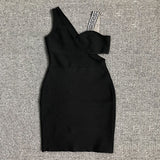 Women Evening Dress V-neck Dress Black Hip-Wrapped Skirt Sexy Dress