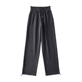 Women Sweatpants Button Casual Pants Summer Loose Wide Leg Track Pants