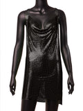 Harlem Nights Outfits Sequins Dress Sexy V-neck Strap Backless Metal Strap Dress