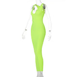 Women Dresses Sexy Dress Summer Sexy U Collar Sleeveless Slim Fit Skirt