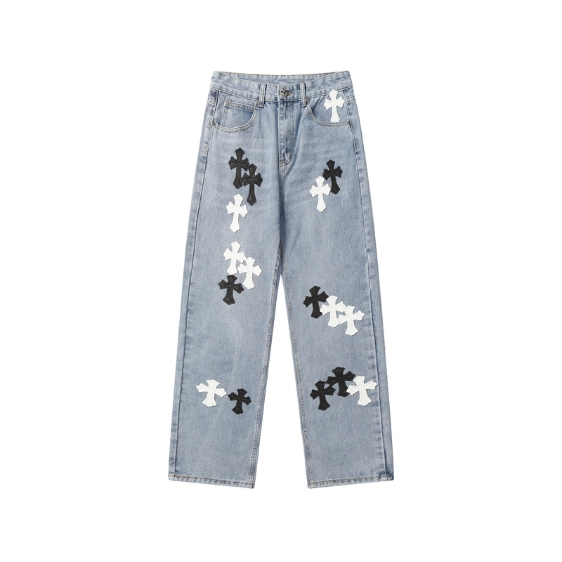 CHH Chrome Hearts Jeans Unisex Casual Loose Jeans