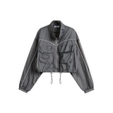 Unisex Jacket Stand Collar Jacket Sun Protection Top Women's Short Sports Jacket