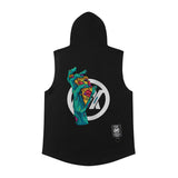 Men's Vest Printed Sleeveless T-shirt Men's and Women's Oversize Sports Hooded Vest